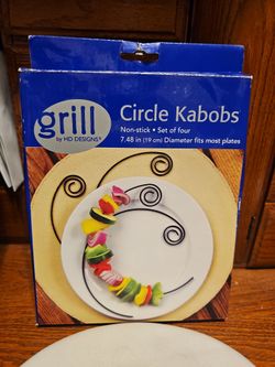 HD Designs Grill Circle Kabobs set Non-stick, set of four