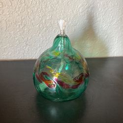 New Blown Art Glass Oil Lamp