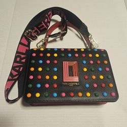 ❤️ KARL LAGERFELD Paris Women's Simone Studded Crossbody Purse - $75