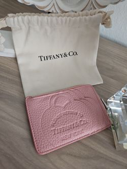 Tiffany & Co. Pink Leather Zip Card Wallet