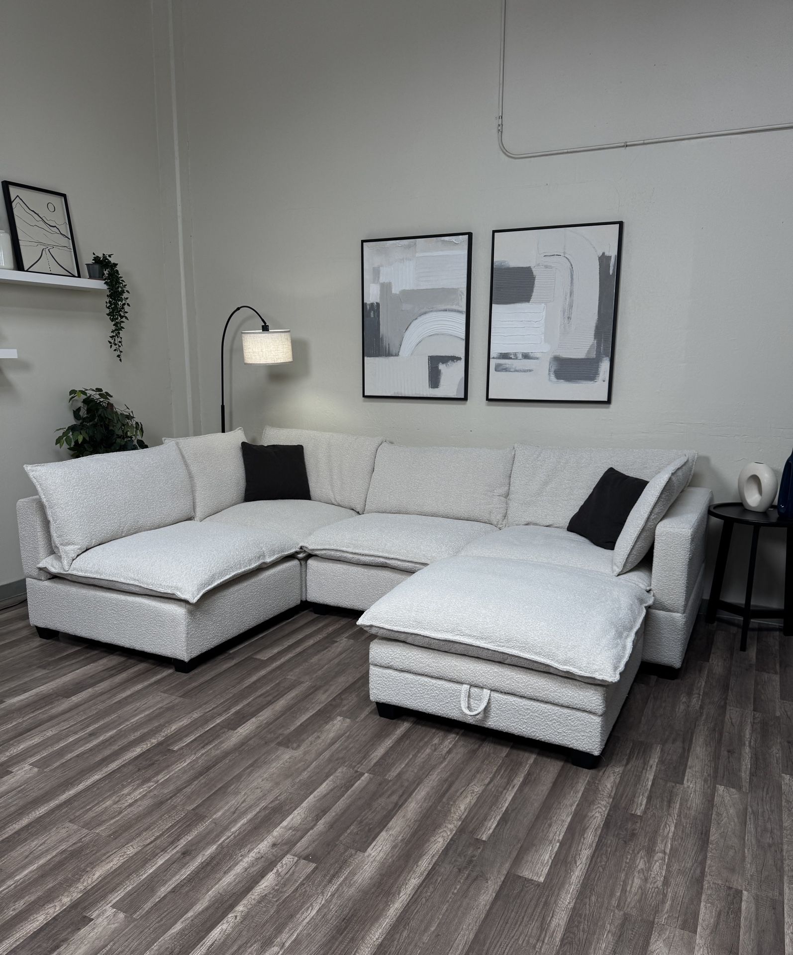 New In Box SAME DAY DELIVERY Cloud Modular Sectional Couch Boucle 5 Piece