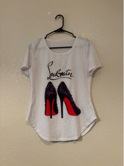 Louboutin Graphic Print White Short Sleeve T-Shirt