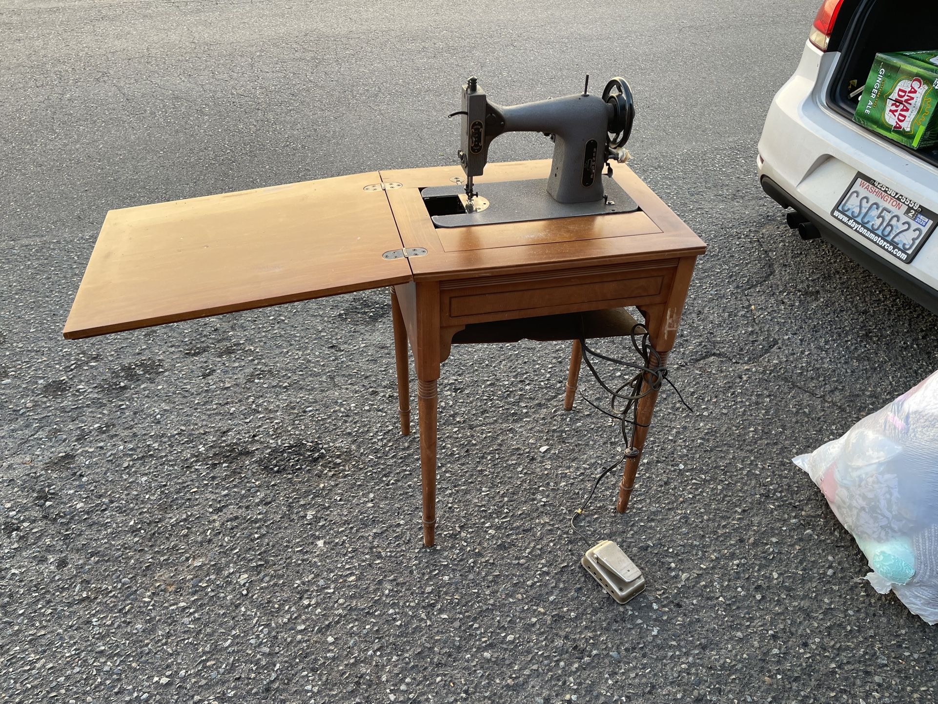 Antique Vintage Sewing Machine Table