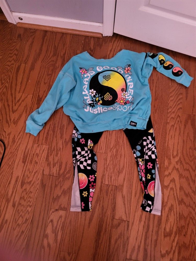 Girls Clothing Sweatshirt And Leggings Set Justice Brand