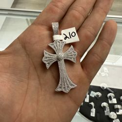 Chrome Hearts Moissanite Silver Pendant