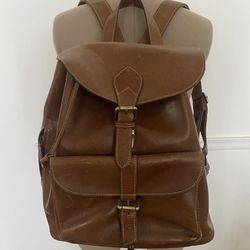 Brown Leather Backpack 