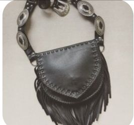 Custom made leather concho hip bag