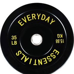 BalanceFrom Color Coded Black Olympic Bumper Plate Weight Plate with Steel Hub. Single