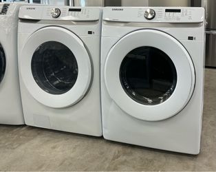 SAMSUNG 4.5 cu. ft. Washer w/Self-Clean+; 7.5 cu. ft. Vented Electric Dryer w/Sensor Dry