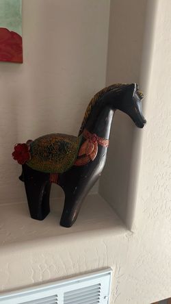 Decorative Handcarved  Vintage Wooden Horse Figurine
