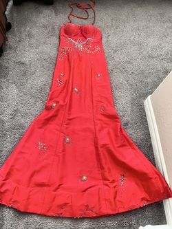 Hand Beaded Formal Halter Gown 