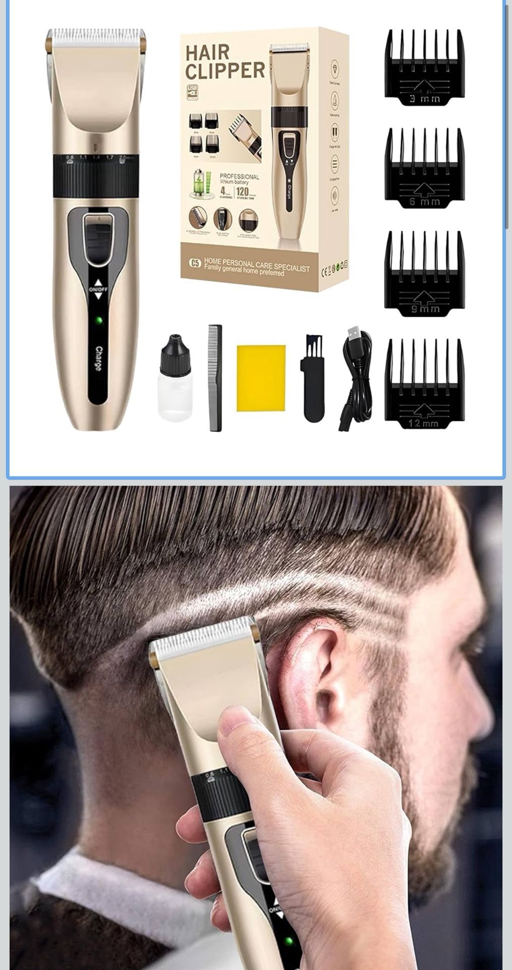 New-Hair Trimmer for Men - Cordless Electric Barber Clippers Rechargeable | Professional Edgers Liners Grooming Kit Waterproof for Mustache, Body, Nos