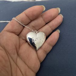 Love Heart Photo Frame Pendant Necklace 