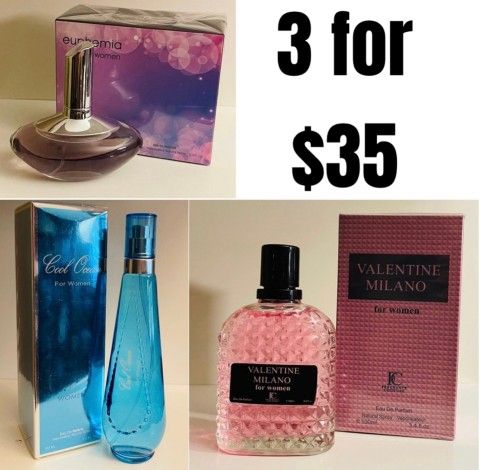 3 For $35 For Perfumes Pictured 100 Ml Bottles