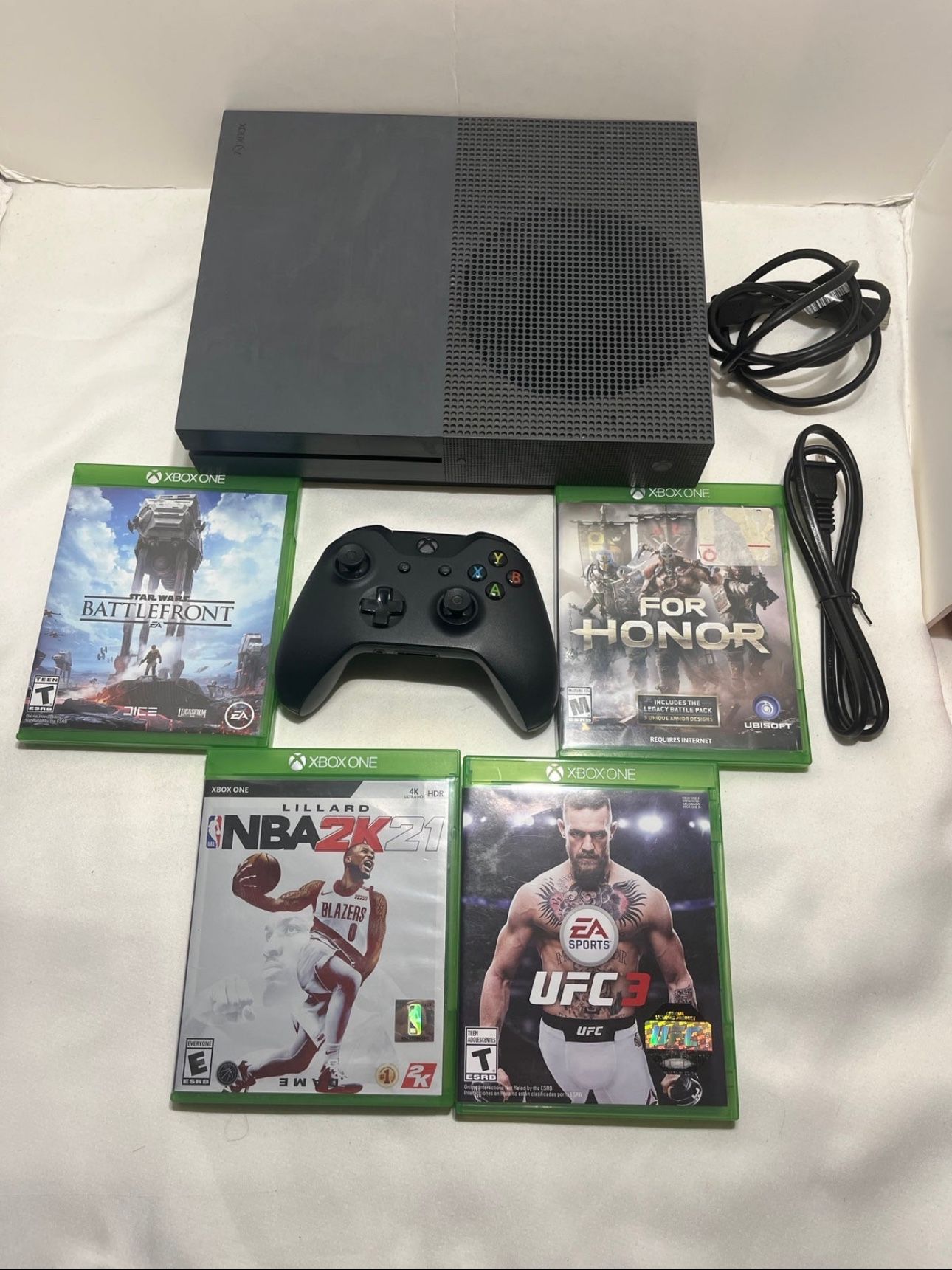 Microsoft Xbox One S Gray 500 GB Console, with games bundle