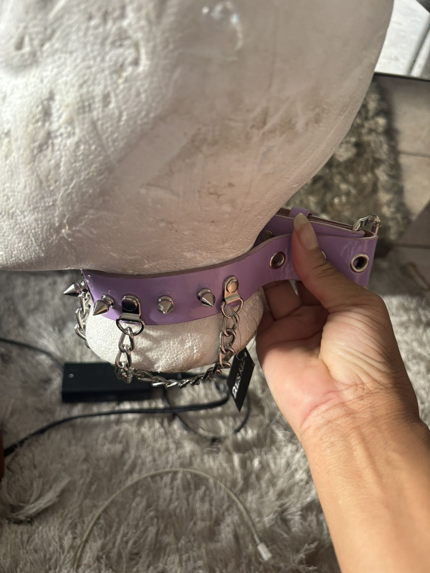 Dolls kill ME SPIKED CHAIN CHOKER stud necklace new accessory purple