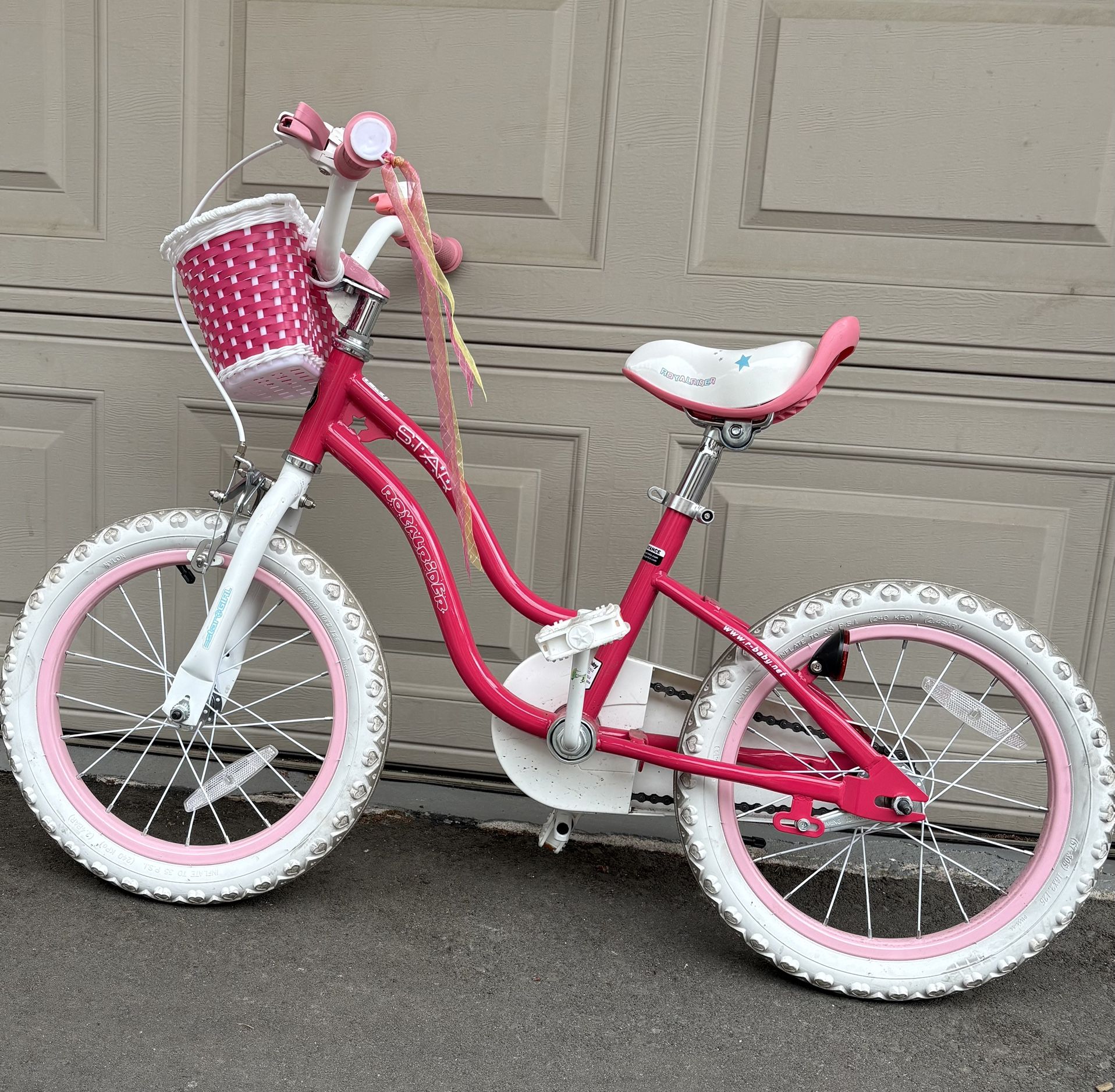 Girls Pink & White Bike Great Condition!