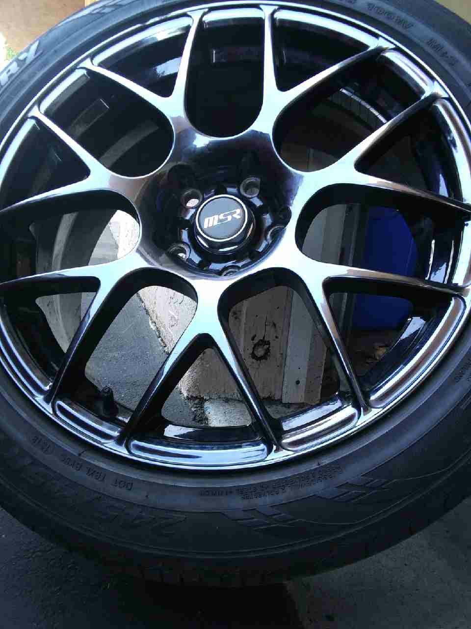 18" Gloss Black MSR Rims w/ Sentury Tires(Complete Set of 4)