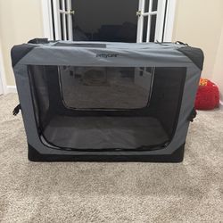 Pettycare 36 Inch Collapsible Crate for Large Dogs, 4-Door Foldable Soft Kennel with Chew Proof Mesh Windows for Indoor & Outdoor Travel