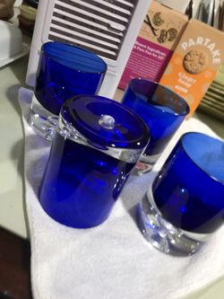 BLOCK Old Fashion Cobalt Blue Drinking Glasses