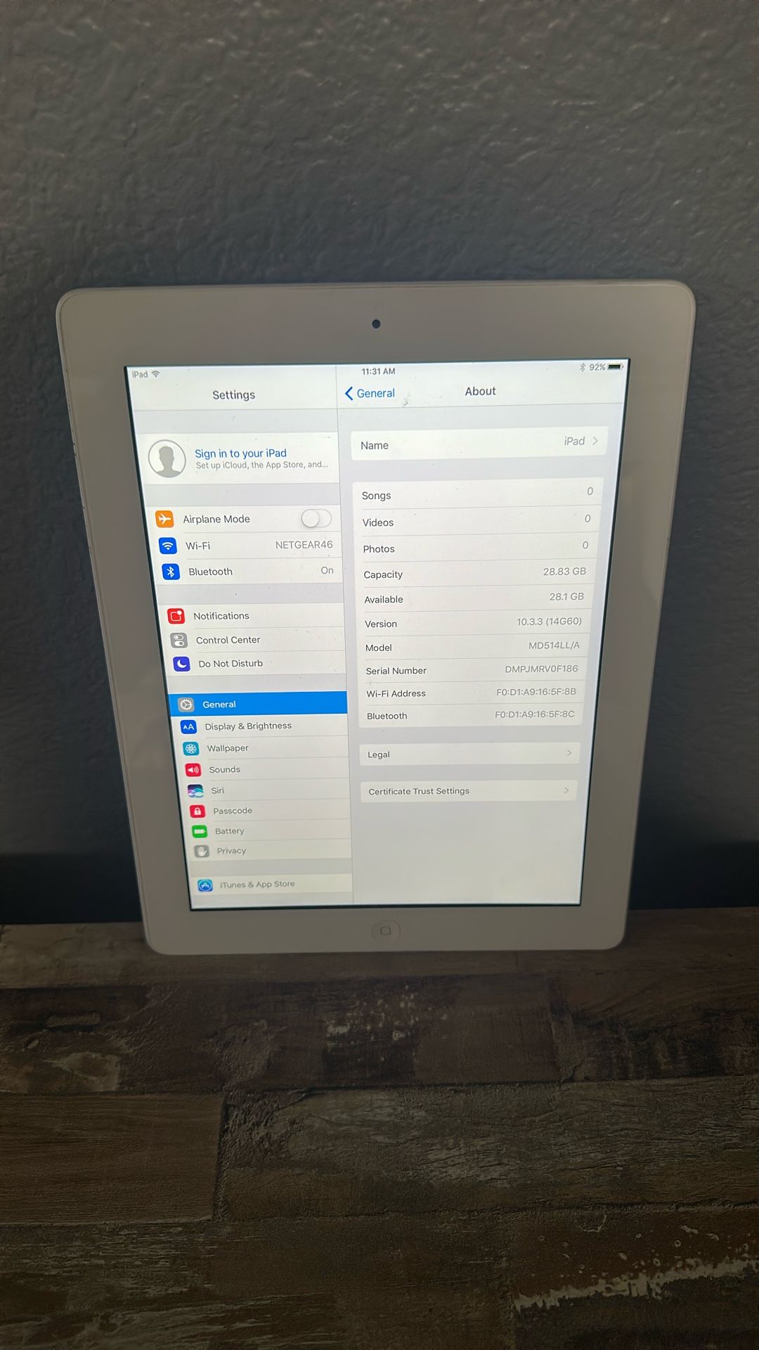 Apple iPad 4th Generation 11 Inch Display