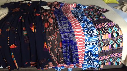 Lularoe Amelia. All XXS and available except for blue Aztec.