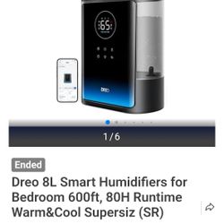 DREO 8L Smart Humidifiers for Bedroom 600ft², 80H Runtime Warm&Cool Supersized Mist Humidifier for Large Room Indoor, Quiet Whole House humidifier 