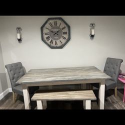 $500 Comes With 2 Chairs And 2 Benches Hand Made Wood Table 