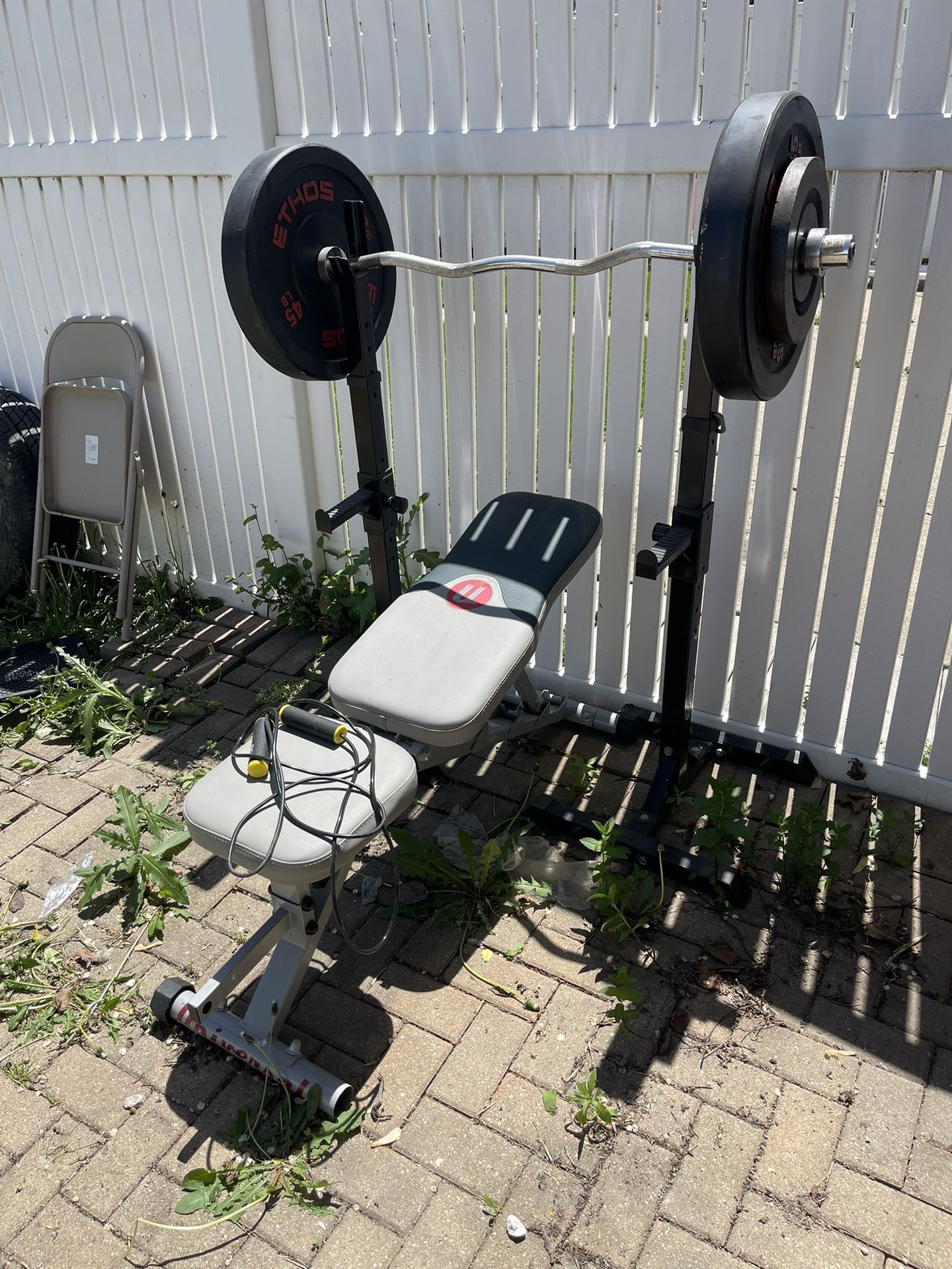 Squat Rack With Bench & Weights
