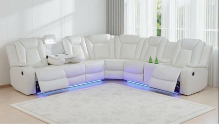 READ! Brand New!  2/3 Sectional: Power Reclining Theater Sectional
