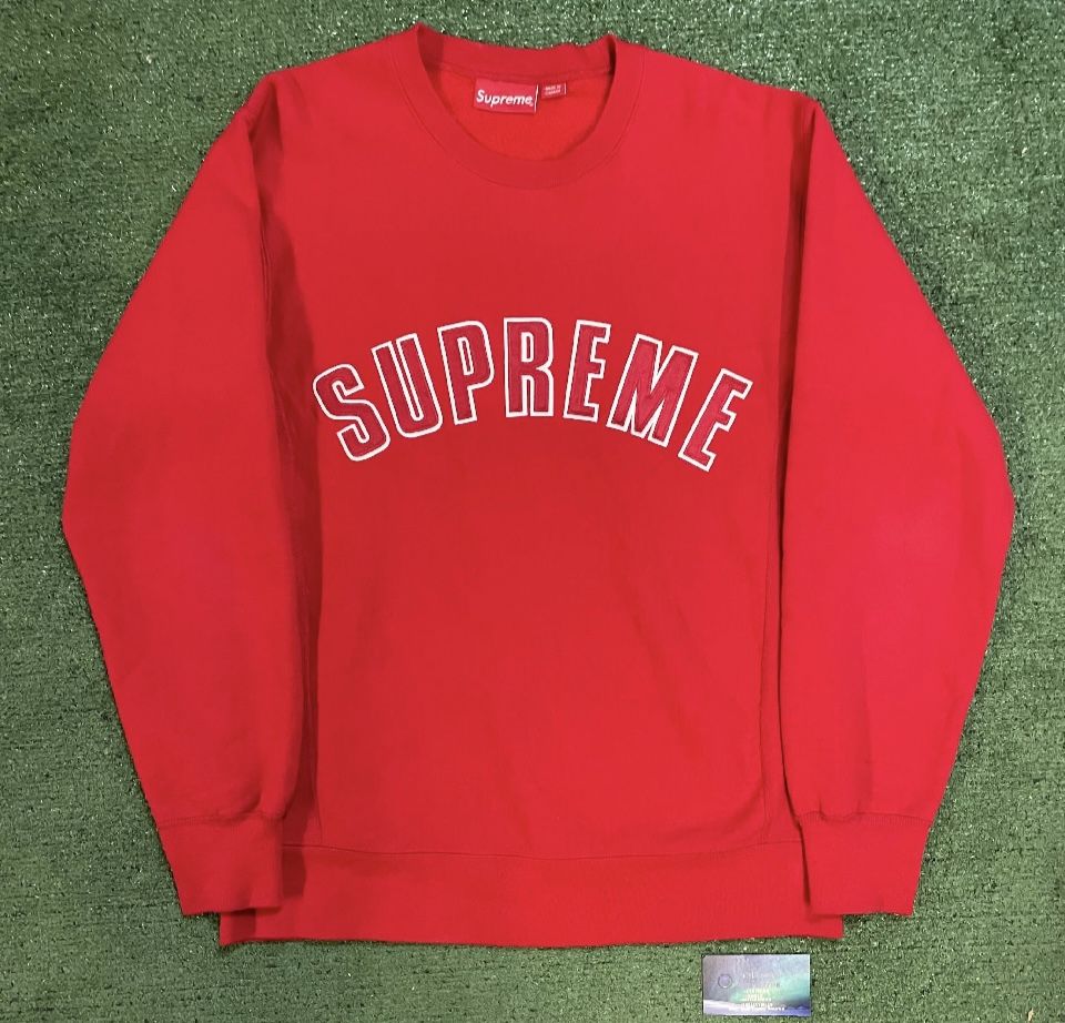 Supreme arc logo red crewneck