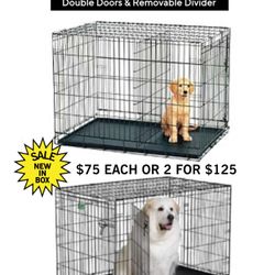 iCrate By Midwest 48”L X 30”W X 33”H Black For Dog 91 - 110 Lbs  (NEW IN BOX)  Have 2 For Sale, $75 each or both together $55 Each.