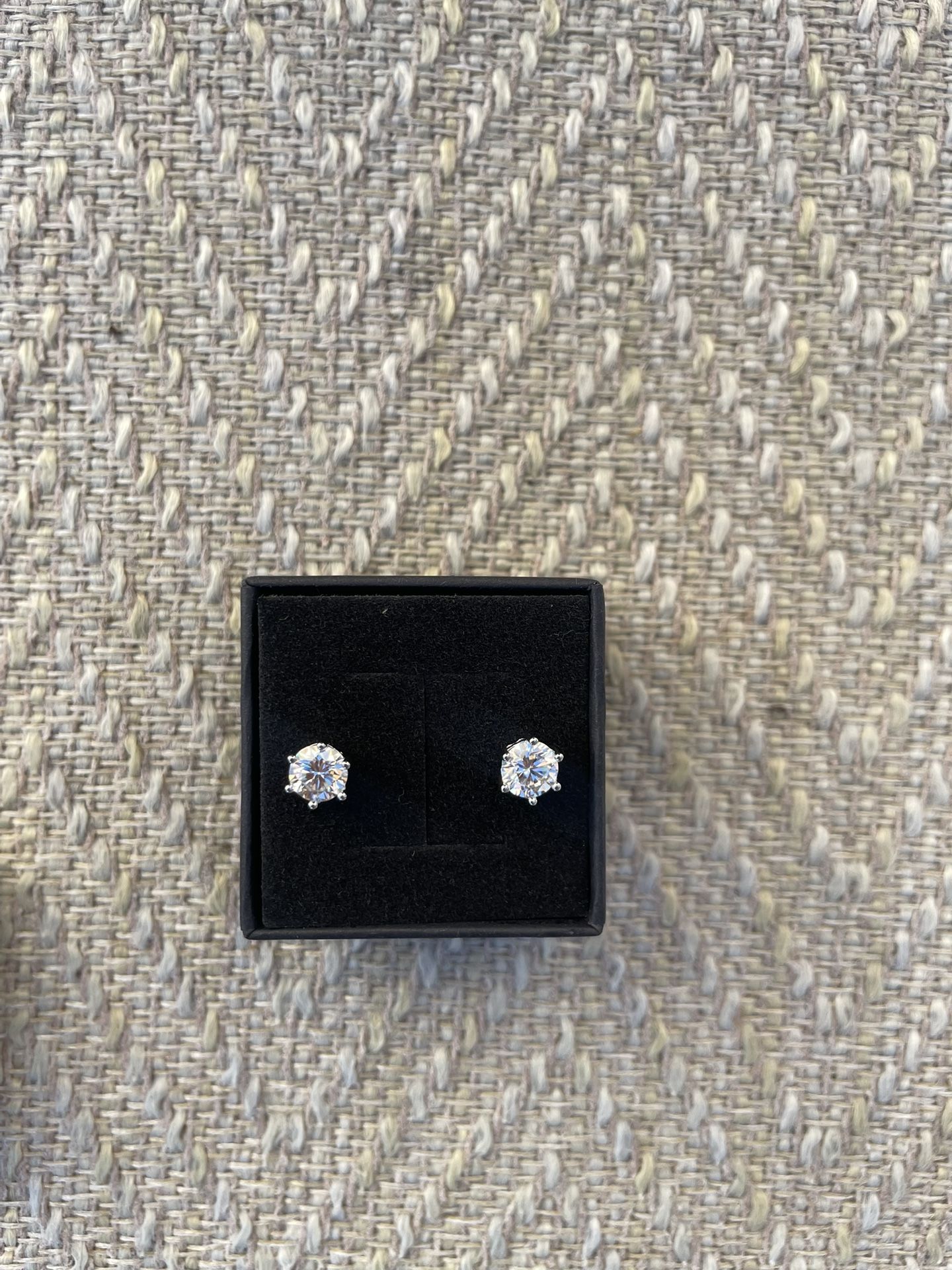 Authentic VVS Moissanite 1.0 CT Sterling Silver Stud Earrings – Certified
