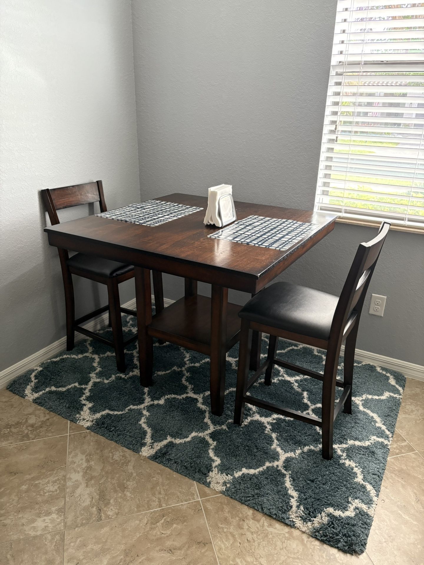 Real Wood Kitchen Table With (4) Hightops