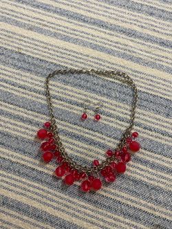 Pink Earrings and necklace set💕