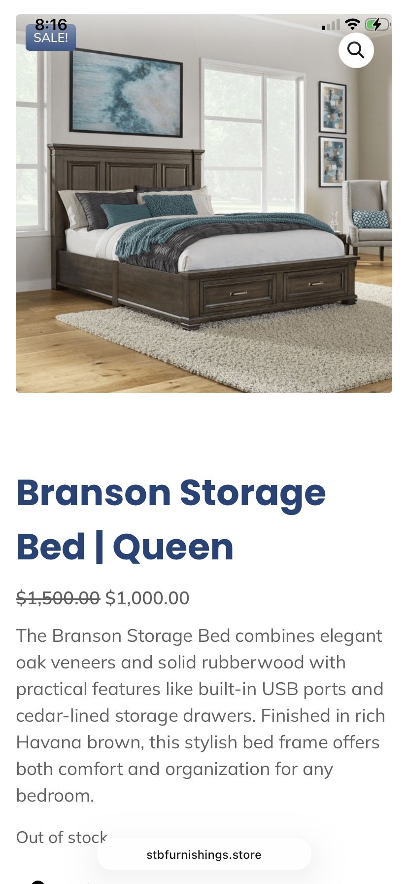 Queen Size Branson Storage Bed