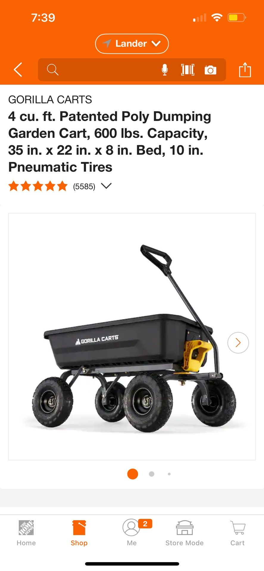 GORILLA CARTS - 4 Cu Ft