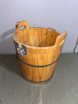 Vintage Wooden Ice Cream Freezer Bucket / Primitive Farmhouse Decor