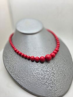 Red Vintage Bead Necklace