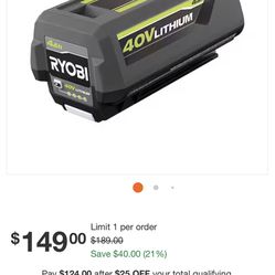 Ryobi 40 V 4ah Battery 