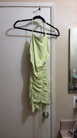 Lime green silky summer dress
