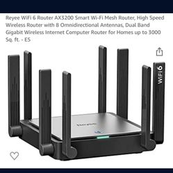 Reyee WiFi 6 Router AX3200 Smart Wi-Fi Mesh Router, High Speed Wireless Router with 8 Omnidirectional Antennas