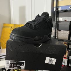 nike air jordan 4 black cat size 13 deadstock ds brand new og all included 