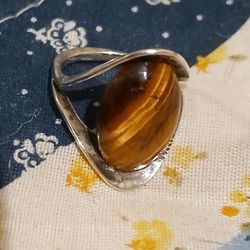 Tiger Eye Silver Ring