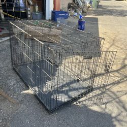 Large Heavy Duty Dog Crate – Folding Wire Kennel w/ Tray