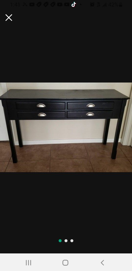 Entry Table Black 4 Drawers Good Condition,All Products : American Fashion Style Bags On Sale