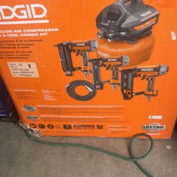 Ridged Compresor Con Juego De 3 Pistolas Nuevo En Caja