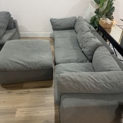 Grant Light Gray 4 Piece Sectional Couch 