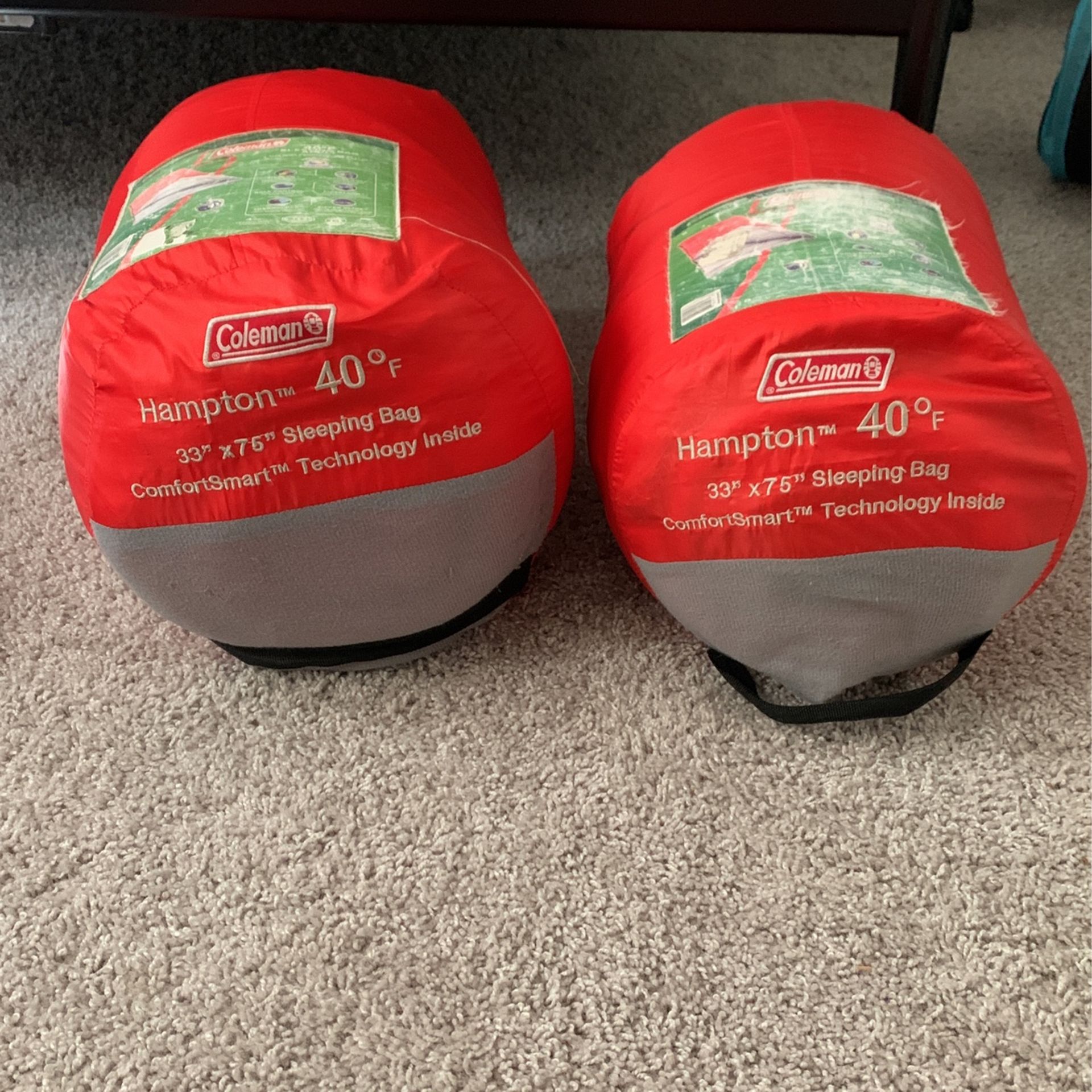 Two Coleman Sleeping Bags Cold Weather 