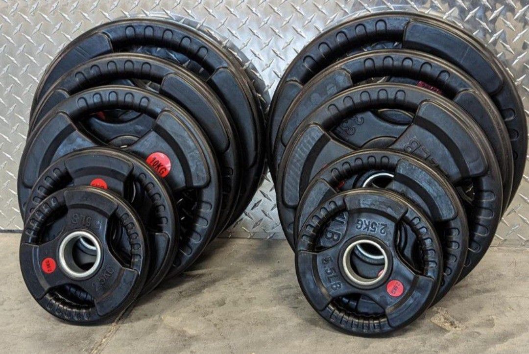 Rubber Weights, Olympic Weights, Barbells, Dumbbells, Smith Machine, Squat Rack.